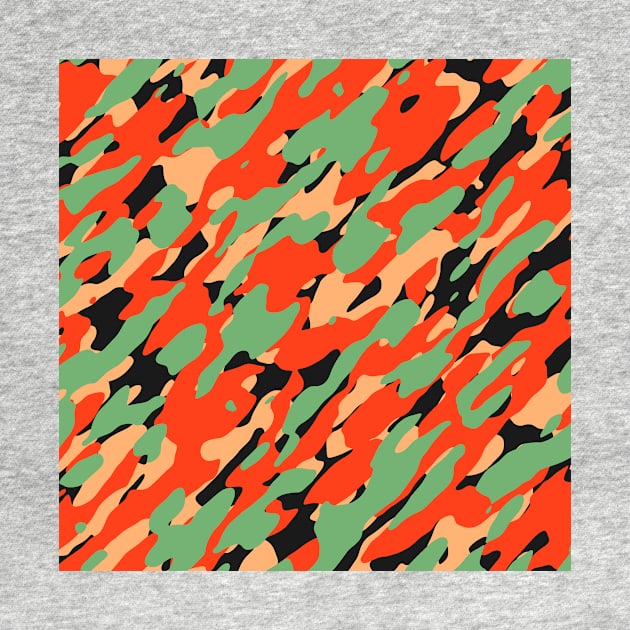 Orange Olive Camouflage by Tshirtstory